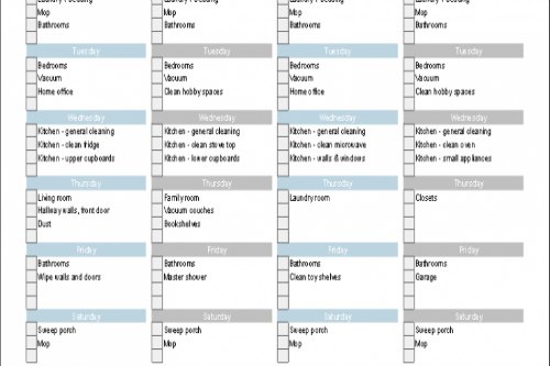 Creating a Cleaning Schedule